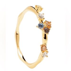 PD PAOLA FIVE GOLD 18KT GOLD PLATED SIZE 6  SIZE 7 RING BRAND NEW